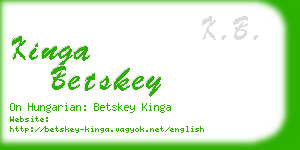 kinga betskey business card